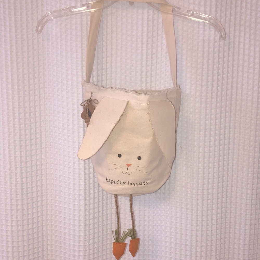 NWT MUDPIE Bunny Tote ‘Hippity Hoppity’ Small with Single Strap 100% Cotton